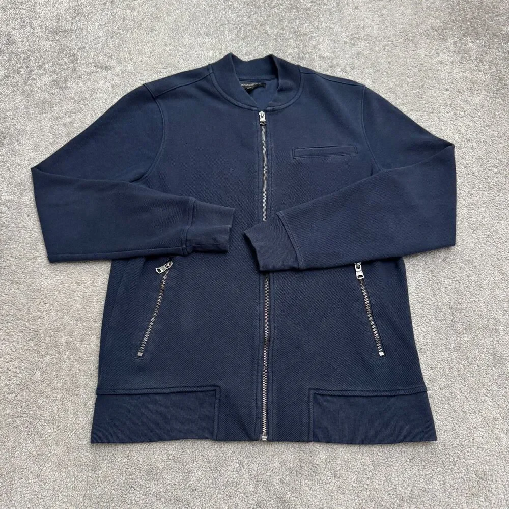 The North Face TKA 100 Full Zip Fleece Jacket Men XXL Navy Blue Warm Outdoor